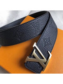 Louis Vuitton Grained Calfskin Monogram Embossed Reversible Belt 40mm Black/Gold 2019