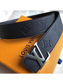 Louis Vuitton Grained Calfskin Monogram Embossed Reversible Belt 40mm Black/Silver 2019