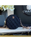 Chanel Velvet Round Clutch with Chain and Crystal Ball AP0245 Black 2020