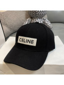 Celine Canvas Baseball Hat Black 2021