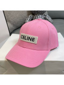 Celine Canvas Baseball Hat Pink 2021