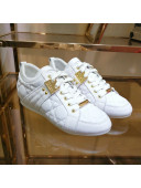 Dior Low-top Sneakers in Cannage Calfskin Leather White/Gold 2019