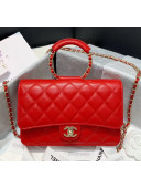 Chanel Lambskin Wallet on Chain With Round Handle AP1177 Red 2020