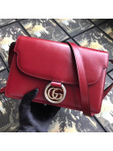 Gucci Small Leather Circle GG Shoulder Bag 589474 Red 2019