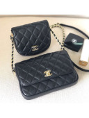 Chanel Quilted Side-Packs Flap Bag AS0545 Black 2019