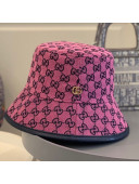 Gucci GG Multicolor Canvas Bucket Hat Purple Pink 2021