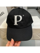 P Canvas Baseball Hat Black 2021