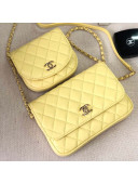 Chanel Quilted Side-Packs Flap Bag AS0545 Yellow 2019
