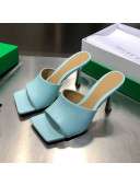 Bottega Veneta Stretch Calfskin Heel Sandals 9cm Light Blue 2021