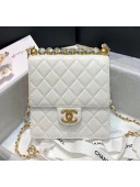 Chanel Acrylic Beads Goatskin Mini Flap Bag AS0584 White 2020