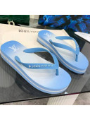 Louis Vuitton Arcade Rubber Flat Thong Sandals Blue 2021