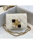 Chanel Quilted Calfskin Resin Stone Small Flap Bag AS2251 White 2020 TOP