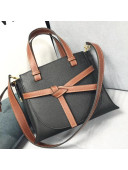 Loewe Gate Top Handle Small Bag in Grained and Smooth Calfskin Black/Brown 2018