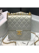 Chanel Acrylic Beads Goatskin Mini Flap Bag AS0584 Silver 2020