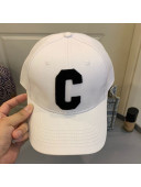Celine Canvas C Baseball Hat White 2021
