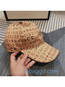 Gucci Letter Print Baseball Hat Brown 2020