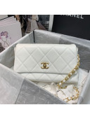 Chanel Quilted Lambskin Flap Bag AS2300 White 2020
