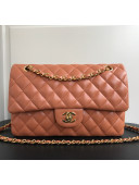 Chanel Mrdium Quilted Lambskin Classic Large Flap Bag Brown/Gold 2020