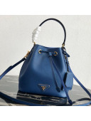 Prada Saffiano Leather Bucket Bag 1BE032 Blue 2019