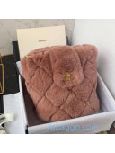 Chanel Quilted Shearling Lambskin Bucket Bag AS2241 Beige 2020
