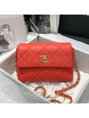 Chanel Quilted Lambskin Small Flap Bag AS2299 Coral Pink 2020