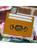 Gucci Zumi Grainy Leather Card Case 570679 Yellow 