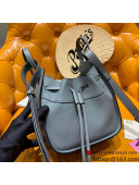 Loewe Mini Hammock drawstring Bag in Grain Calfskin Grey 2021 TOP