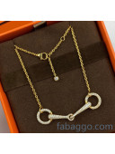 Hermes Crystal Necklace HN2081407 Gold 2020