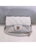 Chanel Quilted Leather Flap Waist Bag with Pearl Strap AP1122 White 2020