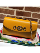 Gucci Zumi Grained Leather Small Shoulder Bag 572375 Yellow 2019