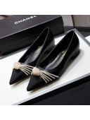 Chanel Leather Ballerinas with Pearl Knot Charm G36391 Black 2021