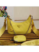 Prada Re-Edition 2005 Nylon Shoulder Bag 1BH204 Yellow 2021 07