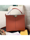 Fendi Peekaboo X-Lite Medium Bag in Brown Nappa Leather and Check 2020