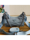 Prada Re-Edition 2005 Nylon Shoulder Bag 1BH204 Blue 2021 06