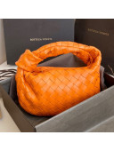 Bottega Veneta Mini BV Jodie Hobo Bag in Woven Lambskin Orange 2020