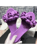 Chanel TPU Camellia Slipper Sandals Purple 2020