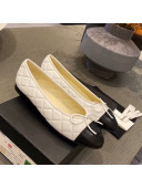 Chanel Quilted Leather Ballerinas White/Gold 2021 112293