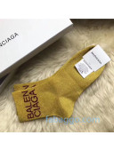 Balenciaga Logo Short Socks Gold 01 2020