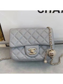 Chanel Quilted Leather Flap Bag with Crystal Ball AS1786 Gray 2020