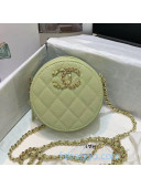 Chanel Grained Calfskin Round Clutch with Chain AP1805 Green 2020