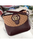 Gucci Arli GG Medium Shoulder Bag 568857 Beige/Burgundy 2019