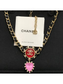 Chanel Stone Necklace Pink/Red 2021 082529