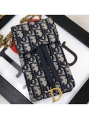 Dior Oblique Jacquard Canvas Phone Case Chain Clutch 2019