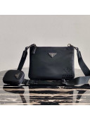 Prada Men's Re-Nylon and Saffiano Leather Shoulder Bag 2VH120 Black 2020