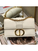Dior 30 Montaigne CD Chain Flap Bag in Palm-Grained Calfskin White 2019