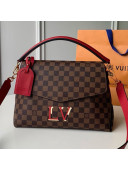 Louis Vuitton Damier Ebene Canvas LV Beaubourg MM Top Handle Bag N40176 Red 2019 