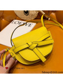 Loewe Mini Gate dual Bag in Grain Calfskin Yellow 2021 TOP