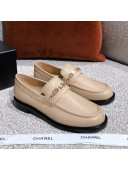 Chanel Shiny Calfskin Loafers G37430 Beige 2021 