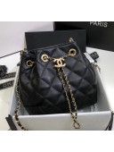 Chanel Lambskin Large Drawstring Bag With Chain AS1699 Black 2020