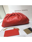 Bottega Veneta The Large Pouch Clutch in Woven Lambskin Polish Red 2020